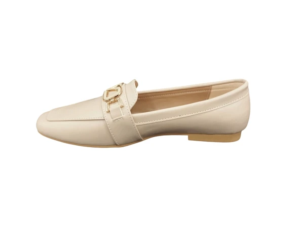 Ventes 5551208Z Küt Burun Dar Kalıp Toka Detaylı Günlük Kadın Şık Babet Ayakkabı - 6