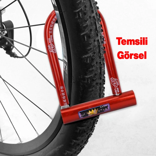 Bisiklet Motosiklet Direksiyon U Kilidi Halat Zincir Çap 18 mm Çelik Hırsız Güvenlik 29 cm - 3