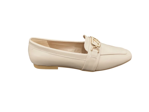 Ventes 5551208Z Küt Burun Dar Kalıp Toka Detaylı Günlük Kadın Şık Babet Ayakkabı - 5