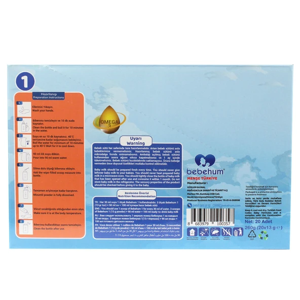 Bebehum 1 Numara Tek Kullanımlık Bebek Sütü 20 Adet - 4