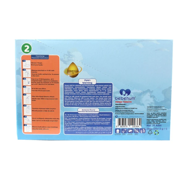 Bebehum 2 Numara Tek Kullanımlık Bebek Devam Sütü 20 Adet - 5