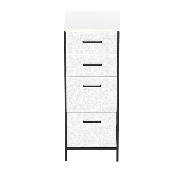 Çok Amaçlı Dolap 4 Çekmeceli Komodin Sehpa Gri 1612 - 6