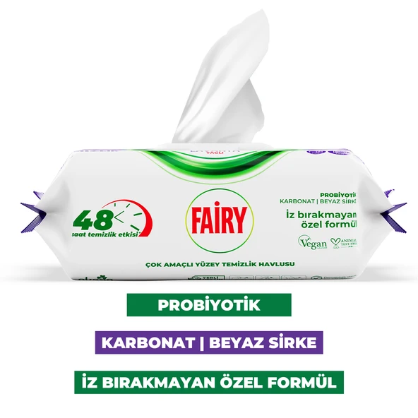 Fairy Çok Amaçlı Yüzey Temizlik Havlusu 100 Yaprak | Lavanta Yağlı | Beyaz Sirke & Karbonat - 2