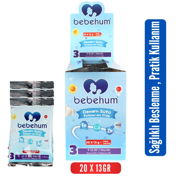 Bebehum 3 Numara Tek Kullanımlık Bebek Devam Sütü 20 Adet