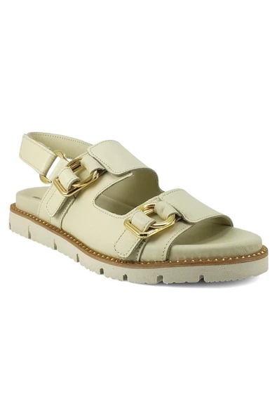 Venüs 25440013Y Kadın Hakiki Deri Cırtlı Metal Aksesuar Düz Taban Sandalet - 4