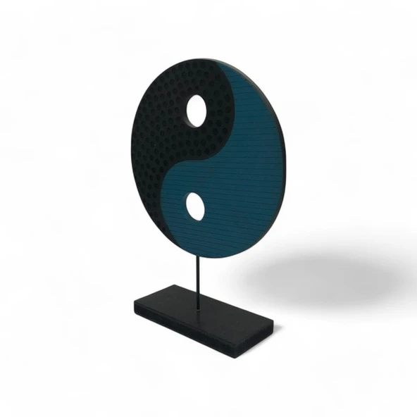 Ying Yang Mavi Siyah Ev Dekoru Büyük - Resim 3