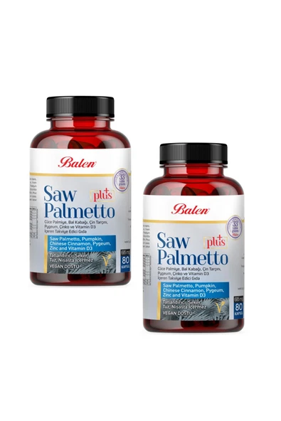 Saw Palmetto Plus Cüce Palm.çin.vit D3 Kapsül 685 mg 80 Kapsül x 2 Adet