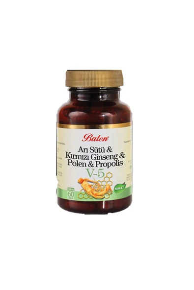 (v5) Arı Sütü & Kırmızı Ginseng & Polen & Propolis Tablet Takviye Edici Gıda