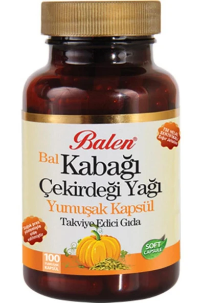 Orjinal Bal Kabağı Çekirdeği Yağı Gıda Takviyesi 1380mg 100 Kapsül