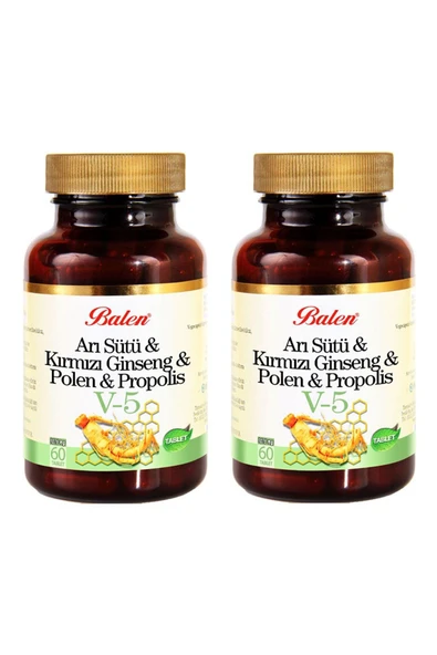V5 Arı Sütü-kırmızı Ginseng-polen-propolis 1015 Mg 2 Adet