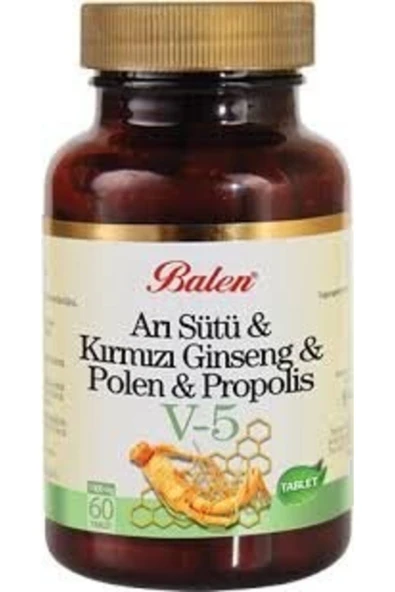 V-5 Arı Sütü Ginseng Polen Propolis Tablet 60 Kapsül