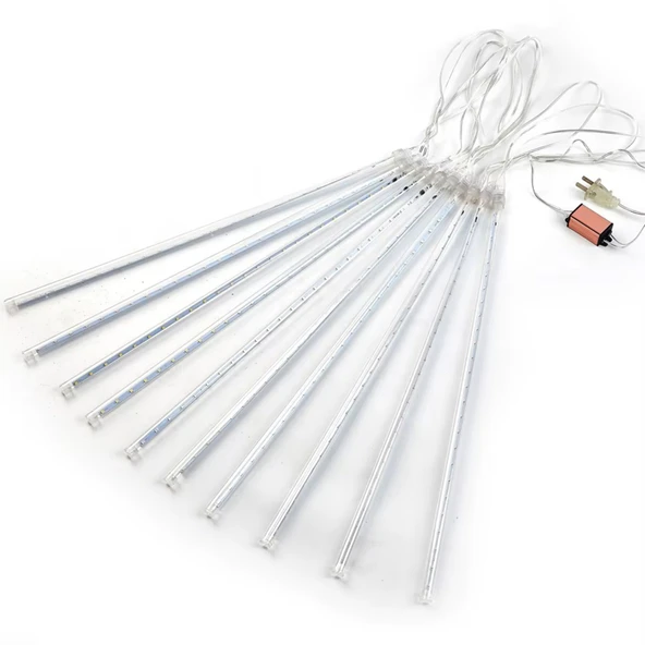50cm RGB LED 2mt. Meteor yılbaşı aydınlatması yağmur kar efekti tüp su geçirmez parti çıbık ışık eklenebilir 6W - 7