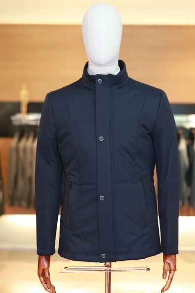 WORKMAN® FormShield™ Şerit Detaylı Dik Yaka Erkek Mont: Modern Şehir Stilinde Hafif Koruma