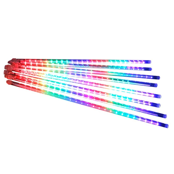 50cm RGB LED 2mt. Meteor yılbaşı aydınlatması yağmur kar efekti tüp su geçirmez parti çıbık ışık eklenebilir 6W - 4