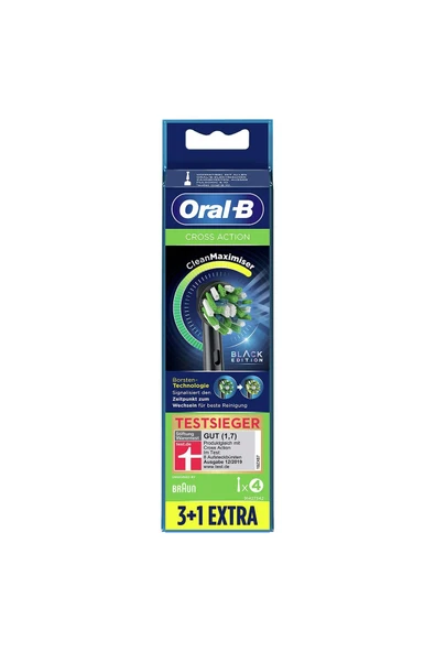 ORAL-B CROSS ACTION TESTSIEGER 3+1 EXTRA YEDEK BAŞLIK SİYAH - 2