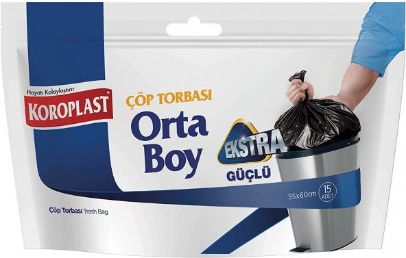 Koroplast Orta Boy Extra Güçlü Çöp Torbası
