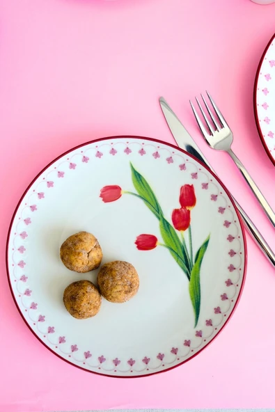 Tabak Evi Lale Tuval Pasta Takımı Rimli 20 cm 4 Kişilik 4 Parça TVL4PTPRS1160 - 2