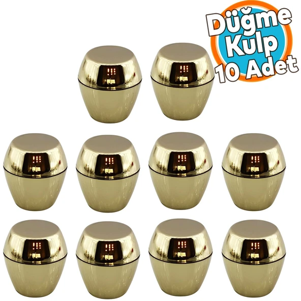 Mobilya Mutfak Dolap Dolabı Çekmece Kulpu Kulbu Plastik Altın Tek Vidalı Kulp Düğme Gold 10 Adet