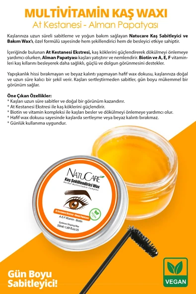 NatuCare Sabitleyici ve Parlatıcı Kaş Waxı 50ML - 2