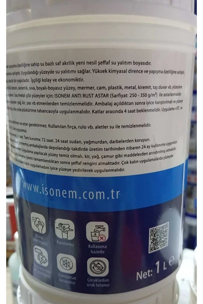 ISONEM ŞEFFAF GÜÇ SU YALITIM BOYASI 1 LT - 2