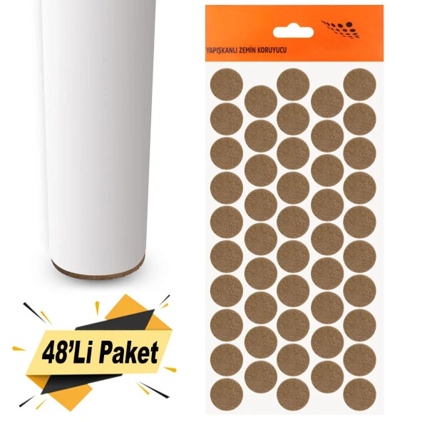 Nobel Masa Sandalye Parke Zemin Koruyucu Keçe Yapışkanlı 20 mm (48Li PAKET)
