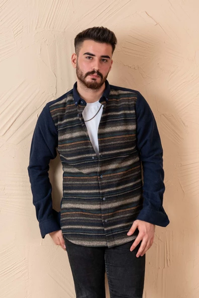 ADVANTE SLİMFİT PARÇA DESENLİ ERKEK ODUNCU GÖMLEK - Resim 9