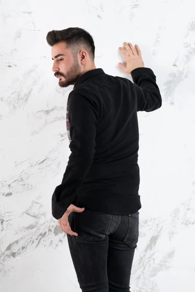 ADVANTE SLİMFİT PARÇA DESENLİ ERKEK ODUNCU GÖMLEK - Resim 4