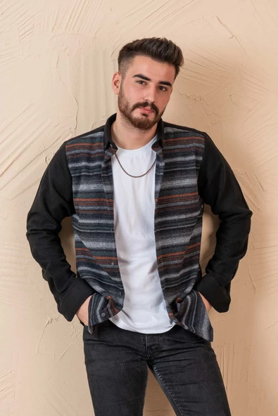 ADVANTE SLİMFİT PARÇA DESENLİ ERKEK ODUNCU GÖMLEK - Resim 7