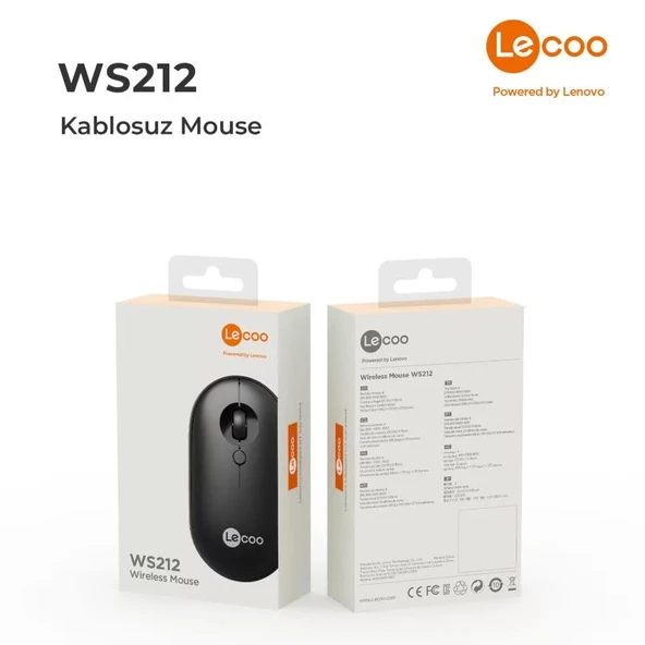 Lecoo WS212 Kablosuz 1600DPI 4 Tuşlu Optik Mouse Siyah - 2