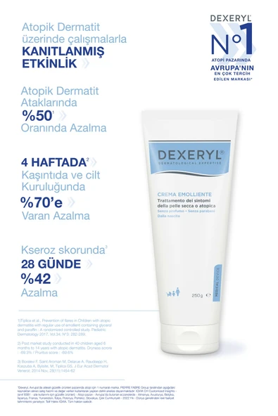 Dexeryl Emollient Cream Çok Kuru ve Atopiye Eğilimli Ciltler İçin Krem 250 gr - Resim 3
