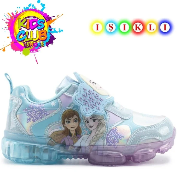 Frozen Karlar Ülkesi Elsa Cenka Işıklı Ortopedik Kız Çocuk Spor Ayakkabı