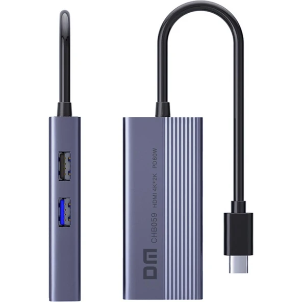 CHB059 Type-C To 4K HDMI 2*usb-A Pd 60W Sd ve Micro Sd Kart Okuyucu Çoklayıcı Hub - 2