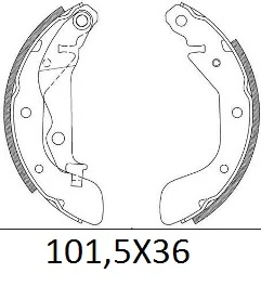 CHEVROLET KALOS- HB- 04/05; ARKA FREN PABUCU (101,5X36) (DAIWA)