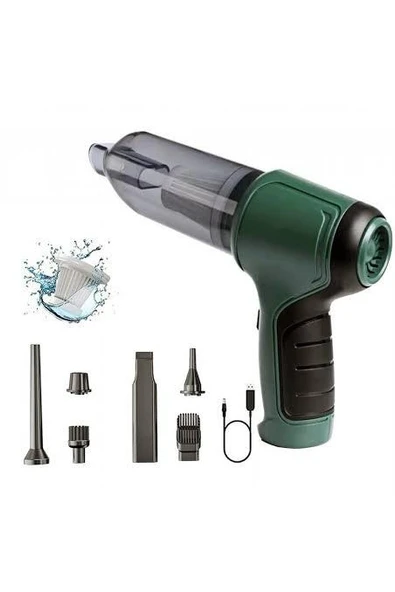 Kablosuz Taşınabilir Vakumlu Şarjlı Güçlü Emiş&Üfleme Araç Süpürgesi Ev-Ofis-Araba Çok Fonksiyonlu - 3