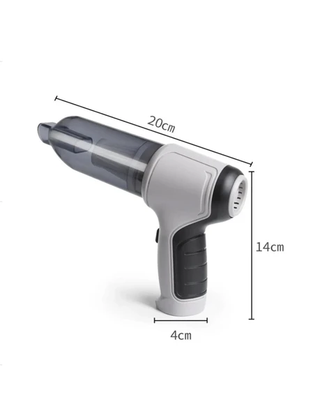 Kablosuz Taşınabilir Vakumlu Şarjlı Güçlü Emiş&Üfleme Araç Süpürgesi Ev-Ofis-Araba Çok Fonksiyonlu - 2