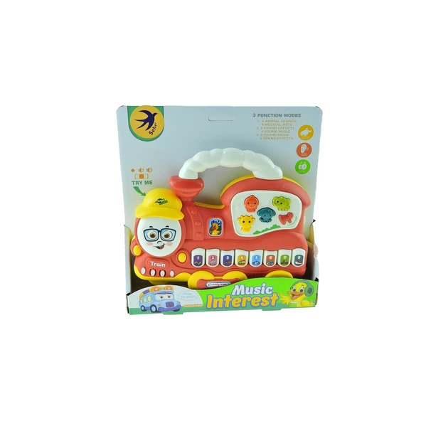 Oyuncak Lokomotif Piyano Işıklı Sesli 30 CM - 2