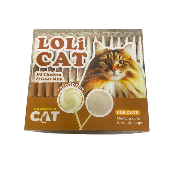EuroCat LoliCat Tavuklu Keçi Sütlü Lolipop Kedi Ödülü 1,5 Gr (15'li Paket) - 2