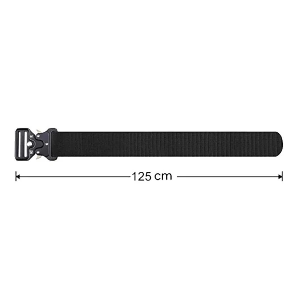 Kobra Kemer 125 Cm X 3.8 Cm - Taktik Outdoor ve Koruma Pantolon Kemeri SİYAH - 6