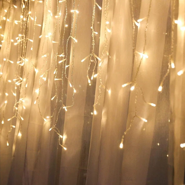 Yılbaşı aydınlatması hareketli saçak LED Perde Sarkıt İç mekan hortum günışığı 2 metre şeffaf Kablolu Süs - 6