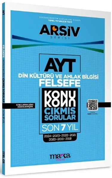 Marka Yayınları AYT Din Kültürü ve Ahlak Bilgisi - Felsefe Çıkmış Sorular Konu Konu Son 7 Yıl Tıpkı Basım Arşiv Serisi