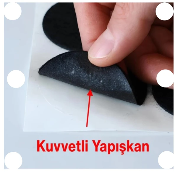 Pasifik Yapışkanlı Zemin Koruyucu 2 Adet 35Mm (36 lı) Masa Sandalye Mobilya Koltuk Ayak Siyah - 4