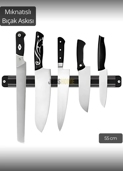 Bıçak Mıknatısı Askısı 55 cm Kalın Duvar Standı Çelik Bıçak Tutucu