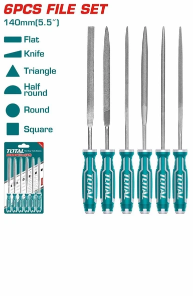 Total 6 Parça İnce Eğe Seti THT91462 - 2