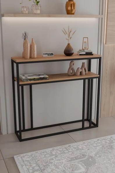 2 Raflı Metal Dresuar Raflı Lüx Dresuar Kitaplık Salon Düzenleyici 2 Raflı 100 Cm