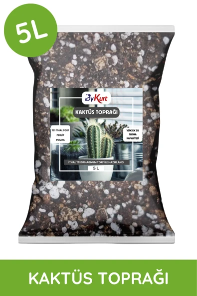 ByKurt 5 Litre Kaktüs Toprağı Böcek Sinek Yapmayan Premium Karışım TS1 Torf, Perlit, Pomza - 2