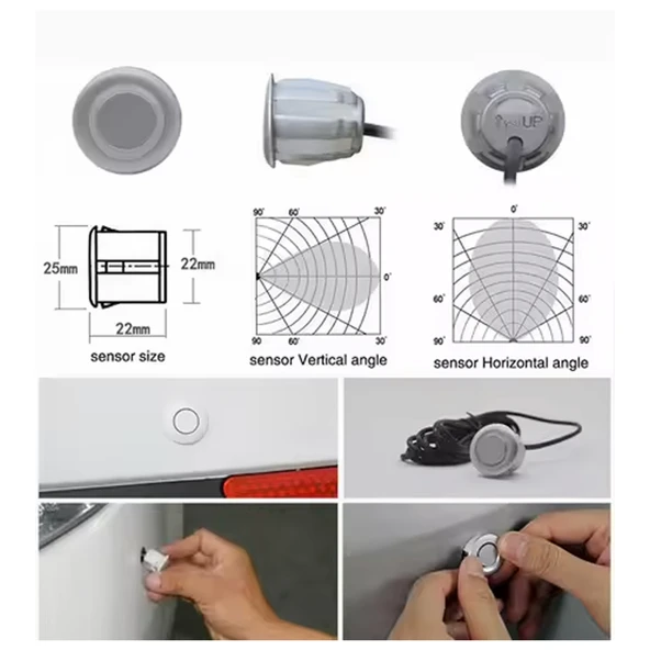 Park Sensörü Gözü Tekli 22 mm Yedek Lens Göz Gümüş Gri 1 Adet - 3