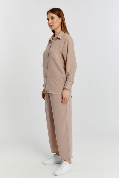 Kadın Vizon Casual Salaş Kalıp Gömlek - 6