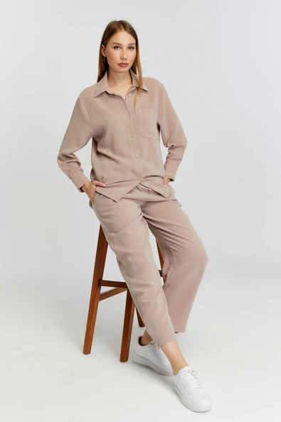 Kadın Vizon Casual Salaş Kalıp Gömlek