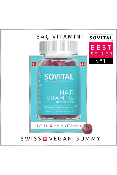 Sovital Hair Vitamin Isviçre Patentli Vegan Gummy - Saç Vitamini