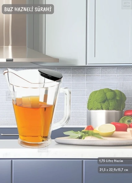Buz Hazneli Sürahi Plastik Soğutuculu Sürahi 1,75 Litre BPA FREE - 2